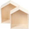Oppbevaringskasser, hus, H: 22,5+25 cm, D: 12,5 cm, B: 19,5+22,5 cm, 2 stk./ 1 sett