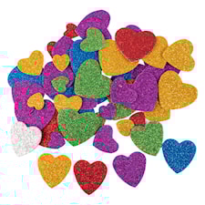 Klistermärken Mjuka & Glittriga Hjärtan 60-p, Playbox