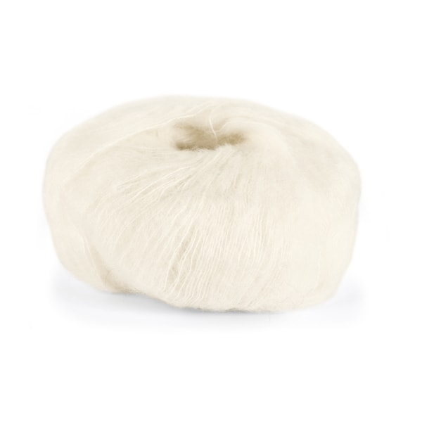 Dale Garn Erle Silk Mohair Mix 50 g Ubleket Hvit 0020