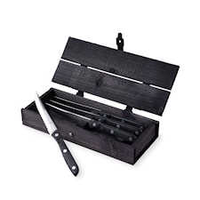 Kniver, Old Farmer Black, 4-pack, Rustfritt stål, Gense