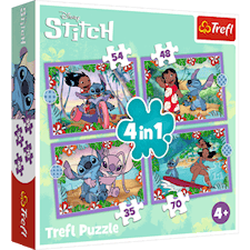 Puslespill 4-i-1 Lilo & Stitch (35+48+54+70 brikker) Trefl
