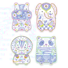 Målarset Djurkompisar med Greppvänlig Penna 12-pack Djeco