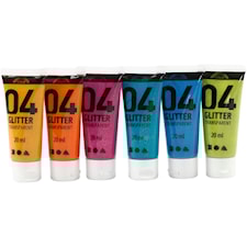 Koulu akryylimaali kimalle, värilajitelma, 6x20 ml/ 1 pkk
