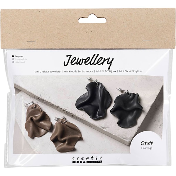 Mini DIY Kit Smykker, Brettede øreringer, 1 pk.