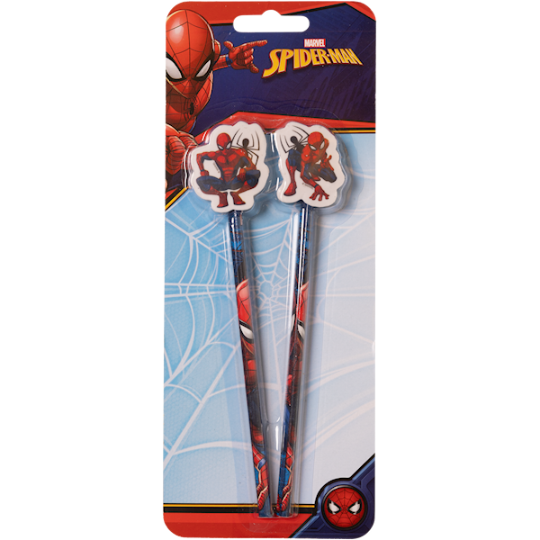 Euromic SPIDERMAN 2-pack pencils w/eraser toppers