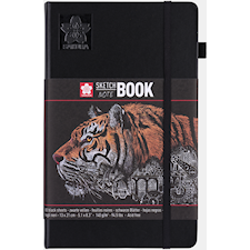 Sakura luonnos-/muistivihko 13x21 cm, 80 sivua, musta paperi 140g