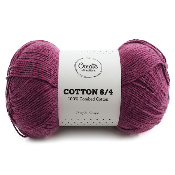 Adlibris Cotton 8/4 Garn 100g Purple Grape A179