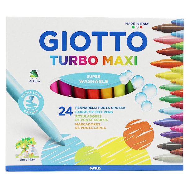 Giotto Turbo Maxi Tusjer 24-pack -  Tusjer & Malersett