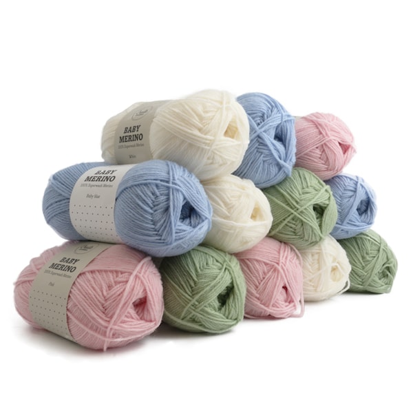Adlibris Baby Merino Ull Garn 50g Pastell 12-pack