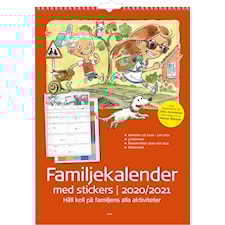 Väggkalender 20-21 Burde Familjekalender med stickers