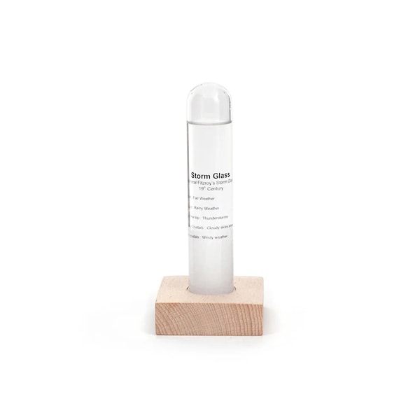 Kikkerland - Storm Glass Tube With Beechwood Base (ST71)