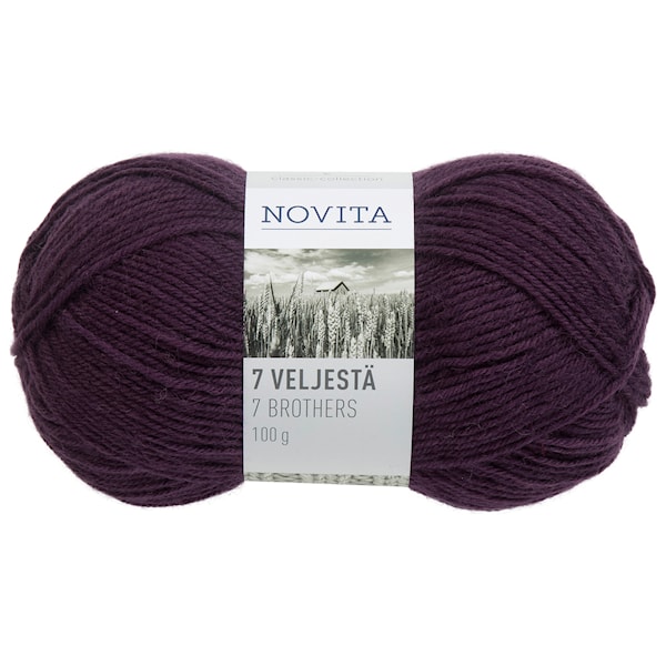 Novita 7 Veljestä Lanka Villasekoite 100 g, munakoiso 796