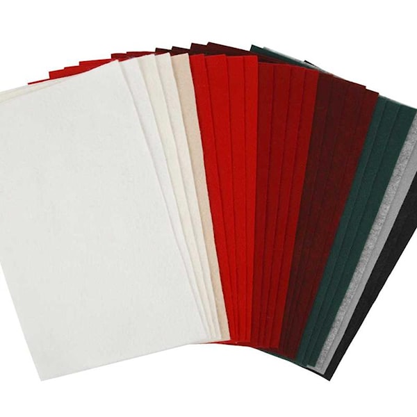 Hobbyfilt, ark 20x30 cm, tykkelse 1,5-2 mm, 180-200 g, ass. farger, 24 ass. ark/ 1 pk.