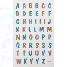 Glitterstickers, Bokstäver Glitter, 10x16 cm, 1 Ark