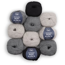 Adlibris Baby Alpaca Garn 50g Granite 10-pack