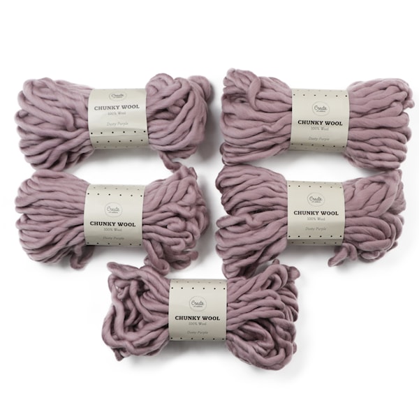 Adlibris Chunky Wool Garn 200g Dusty Purple A008 5-pack