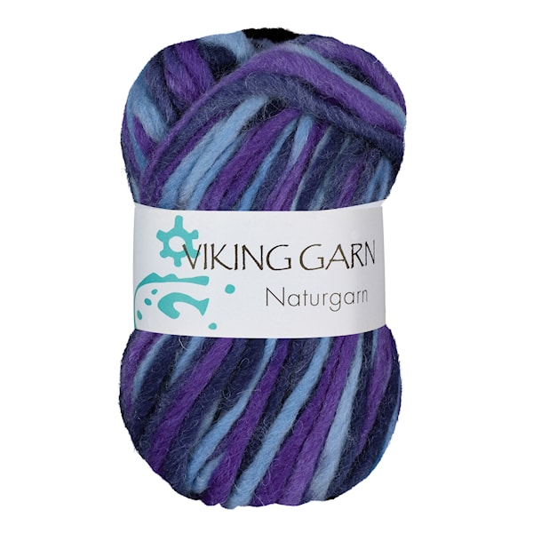 Naturgarn 50 g Multi lilla/turkis 670 Viking Garn