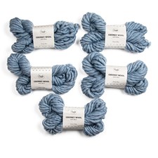 5-pack Chunky Wool Garn 200 g Dusty Blue A006 Adlibris