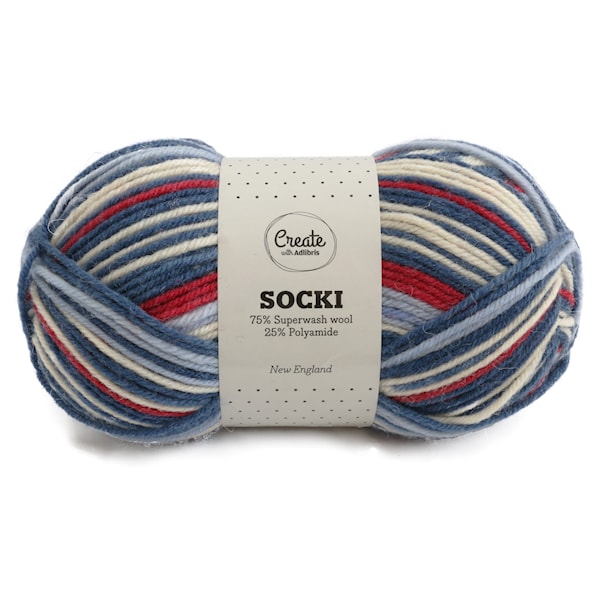 Adlibris Socki Garn Ullmix 100g New England B027
