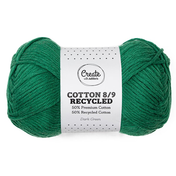 Cotton 8/9 Garn 100g Recycled Green A177 Adlibris