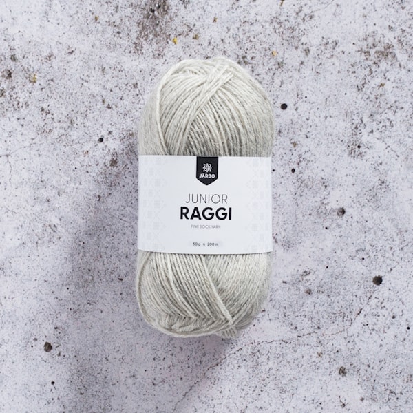 Junior Raggi Garn Ullmiks 50 g White Grey Järbo
