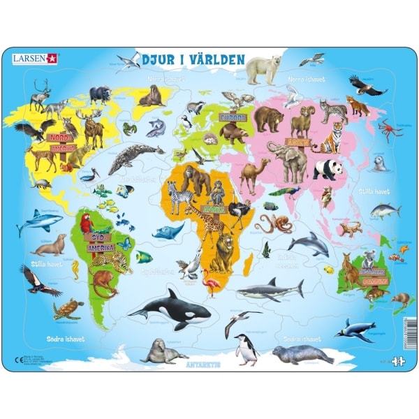 Puslespill Animals of the World 28 brikker, Larsen