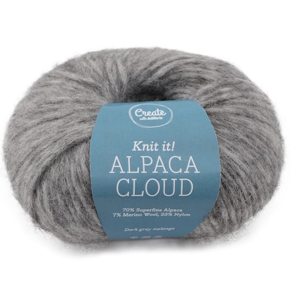 Adlibris Alpaca Cloud, 50 g, Dark Grey Melange A274