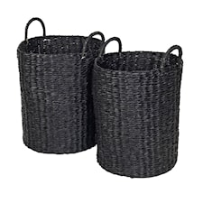 Broste Copenhagen Astrid Korg Sjögräs D: 41 x 47 cm S/2 Simply Black 2-pack