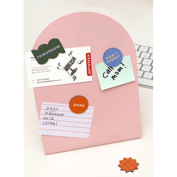 Magnetisk husketavle rosa med 4 tosidige magneter Inkerie
