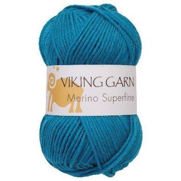 Viking of Norway Merino Superfine Garn Merinoull 50g Turkos 622
