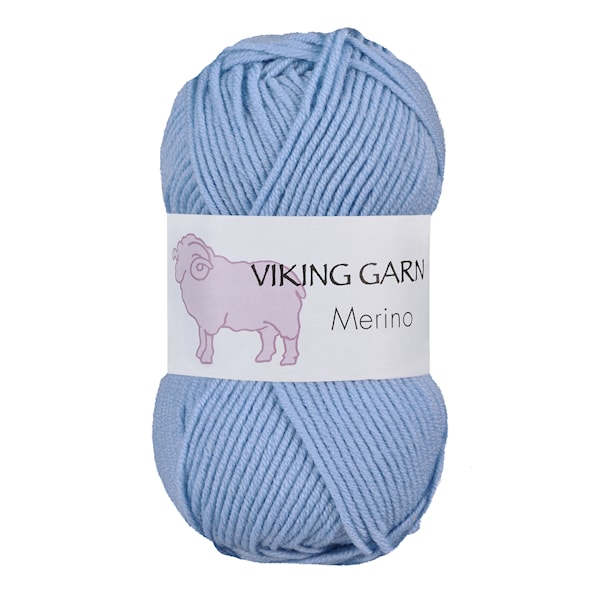 Viking Merino Garn 50 g Blå 820 Viking Garn