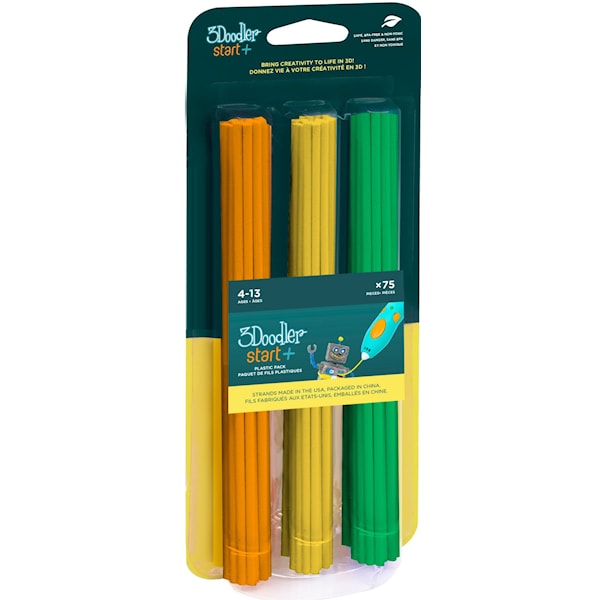 3Doodler START+ Mix2 75-pakke Grønn/Gul/Oransje