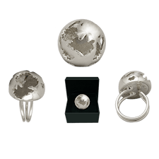Ioaku Globe Ring Alloy Silver