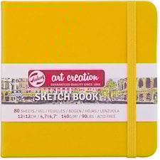 Skissbok Golden Yellow 12x12 cm 140g 80 creme vita sidor Talens Art Creation