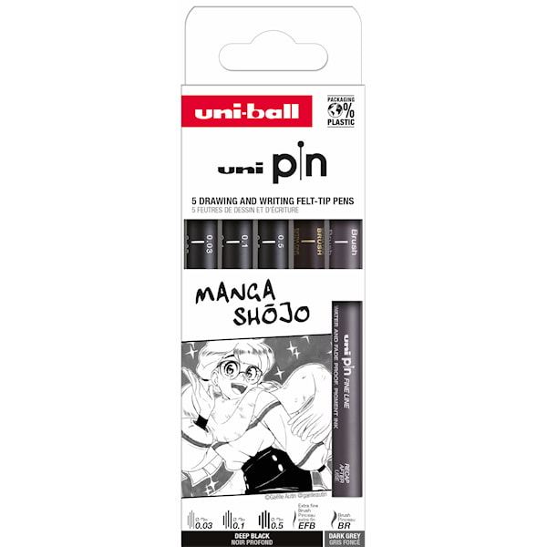 Fineliners Pin 200 Manga Shojo 5-pack Uni-Ball