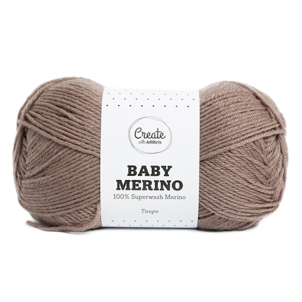 Adlibris Baby Merinovilla Lanka 50g Taupe A009