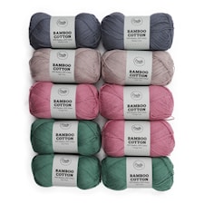 Adlibris Bamboo cotton garn 100g Dusty Vintage 10-pack