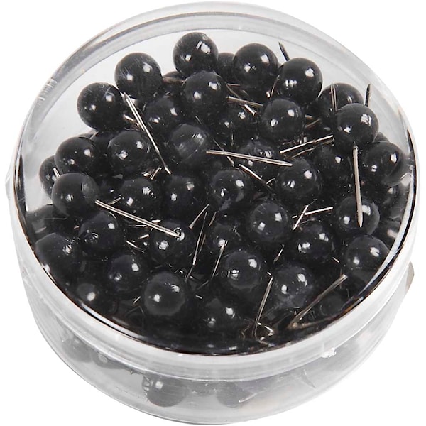 Kortnål, L: 17 mm, dia. 6 mm, svart, 100 stk./ 1 pk.