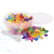 Pärlor I Burk, Transparent Mix, 180 st Playbox