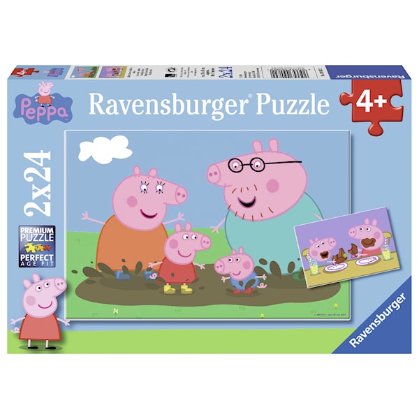 Greta Gris, Happy Family Life, Pussel, 2x24 bitar, Ravensburger