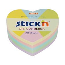 Notisblock Pastell  Hjärta 64x67 mm Stick'n