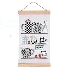 Broderi Vepa med kökhyllor set 20 x 40 cm