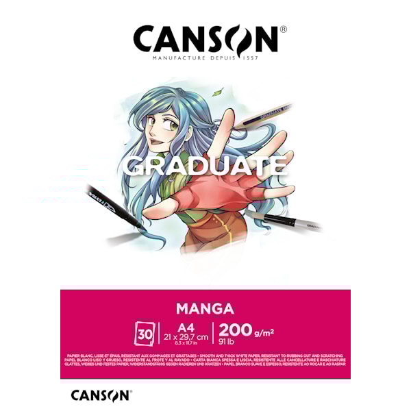 Skisseblokk Manga A4 200g 30 ark Lyra Graduate