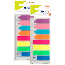 Indexflikar Neon 45x12mm + 42x12mm 2-pack Stick'n