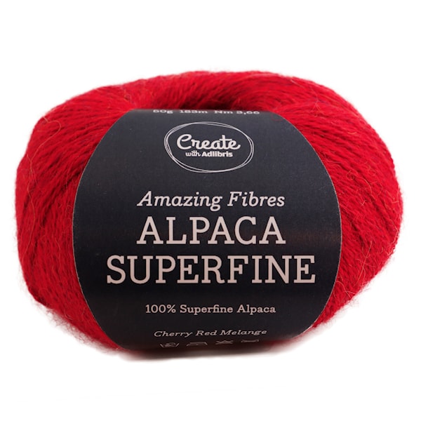 Adlibris Alpaca Superfine 50g Cherry Red Melange A212