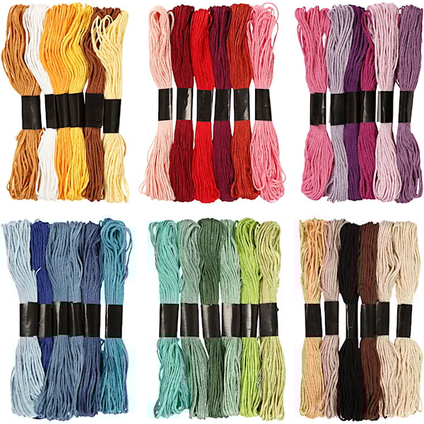 Broderitråd, tykkelse 1 mm, 252 bunt/ 1 pk.