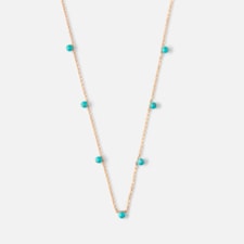Gullkjede med turkise stener