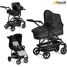 Barnevognpakke Rapid 4 Plus, Caviar/Silver, Hauck