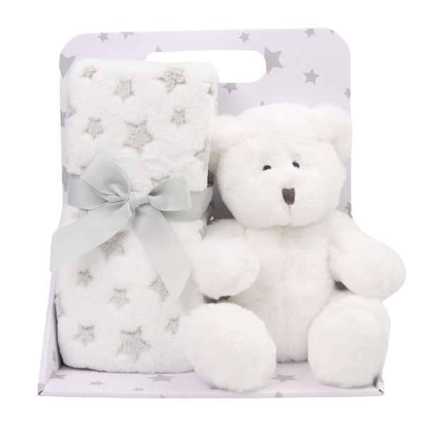 CarloBaby Teppe Bamse, Hvit -  Tekstiler  - 100% Polyester