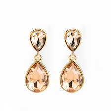 Glam double drop Örhängen, Champagne gold